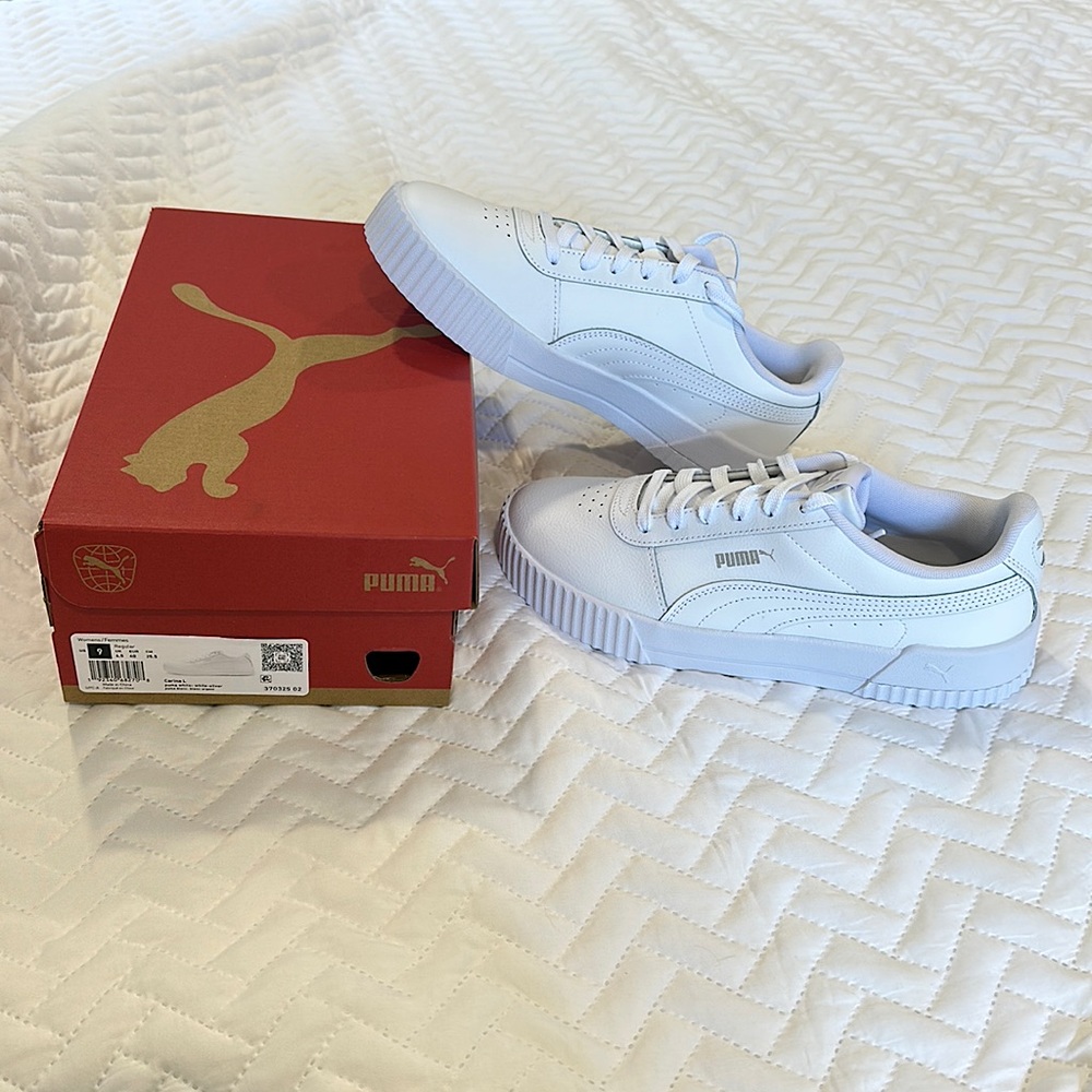 *BRAND NEW* PUMA Women’s Carina L White Sneakers Sz 9